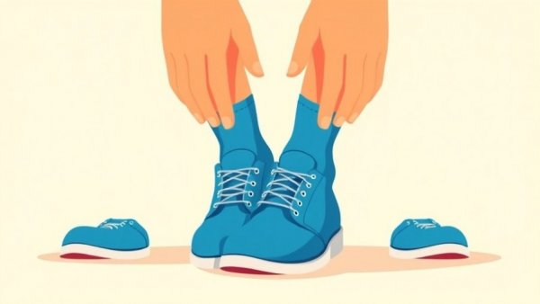 Abstract minimalist art of hands pushing shoes to boost your home internet.