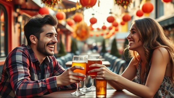 San Antonio outdoor dining with friends toasting drinks.