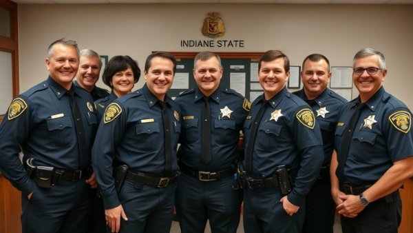New Indiana State Police officers proudly standing together.