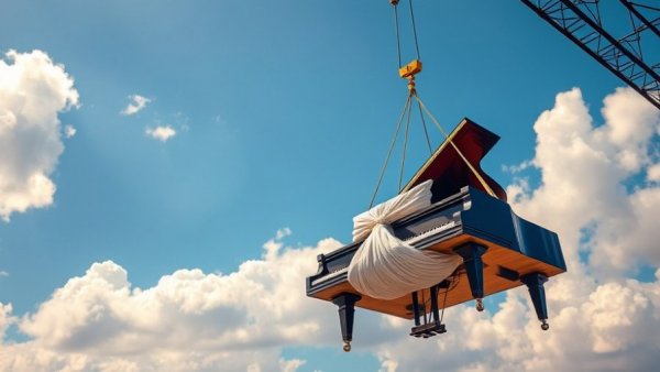 Grand piano moving through the sky by crane, Best Piano Movers of 2026