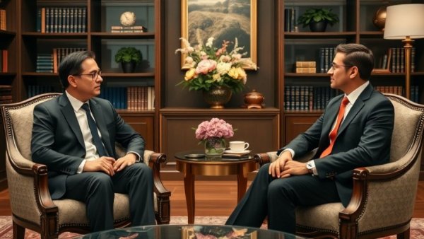 Professional discussion on AI for Cyber Defence in a sophisticated office setting.