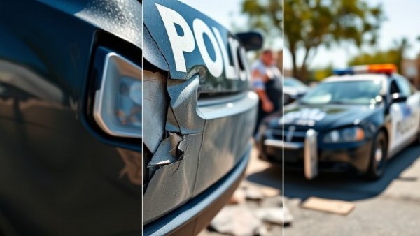 Damaged vehicle illustrating Illinois Move Over Law impact.