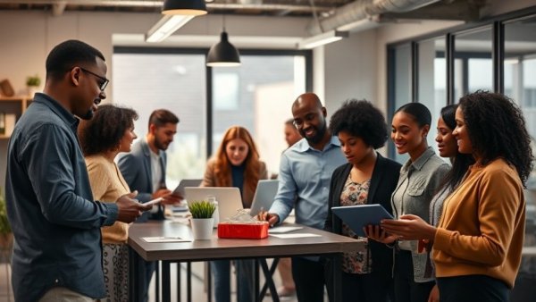 Diverse professionals in inclusive workplace culture settings.