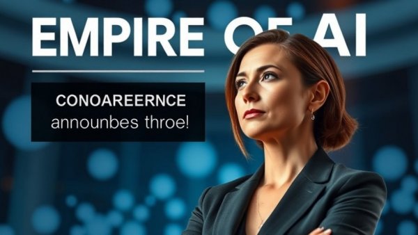 Author promoting 'Empire of AI' at MAICON event.