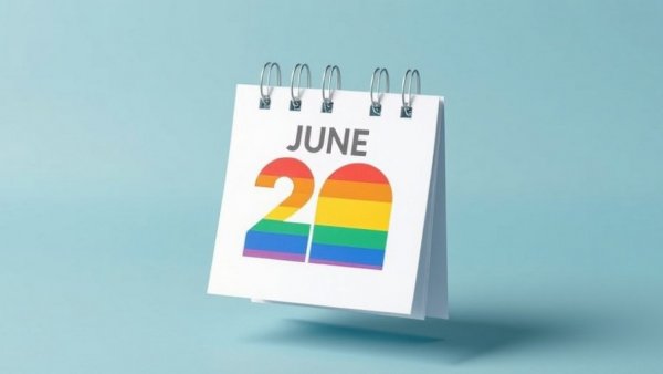 Colorful calendar page with LGBTQ+ flag for Corporate LGBTQ+ Allyship Beyond June.