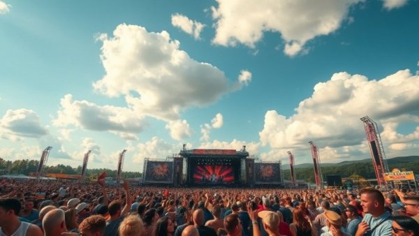 Cultural festivals in San Antonio: People cheering at a lively outdoor music event.