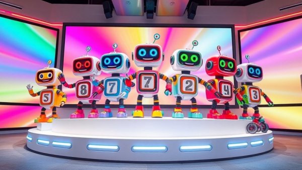 Colorful cartoon robots showcasing physical AI models in robotics.