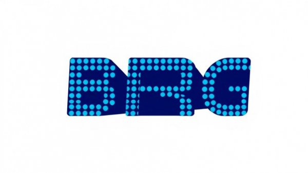 BRG logo with blue dots and modern font.