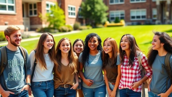 Happy high school seniors outdoors avoiding senioritis