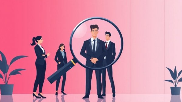 HR technology concept with illustrated team in office