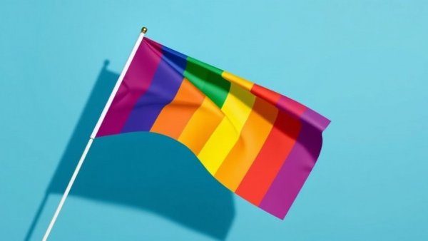 Calendar page with Pride flag colors, showcasing corporate LGBTQ+ allyship.
