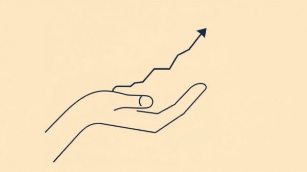 Abstract hands holding graph depicting upward trend, AI startup funding.