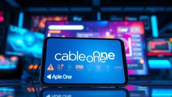 Broadband competition with Starlink visualized through 'Cable One' on a smartphone.
