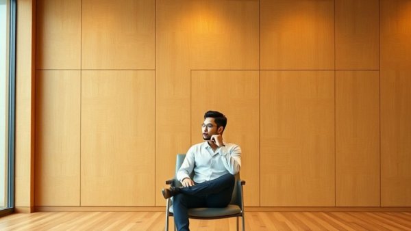 Isolated person in conference room highlighting AI in recruiting