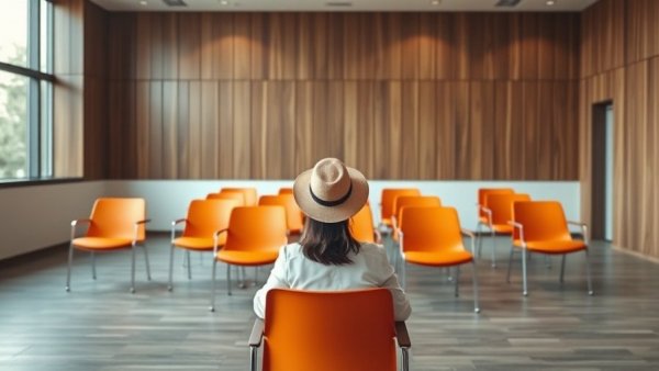 Woman in conference room, AI in recruiting context.