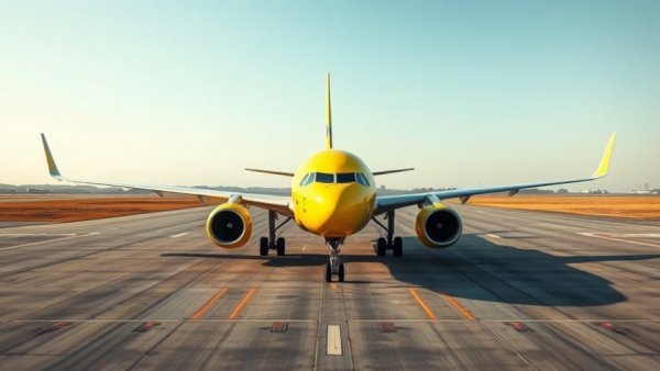 Spirit Airlines airplane on runway as company shuts down.
