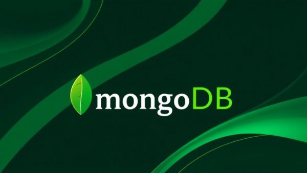 Green MongoDB logo with abstract background for ai startup funding