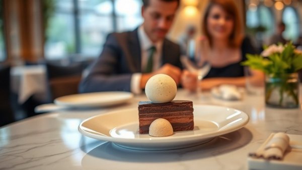 Gourmet dessert with chocolate and sorbet at best brunch SA spot.