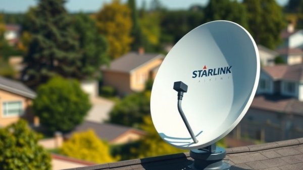 Starlink satellite dish capturing signal for high-speed internet