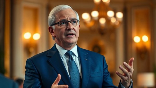 Elderly businessman speaking positively about BlackRock AI partnership.