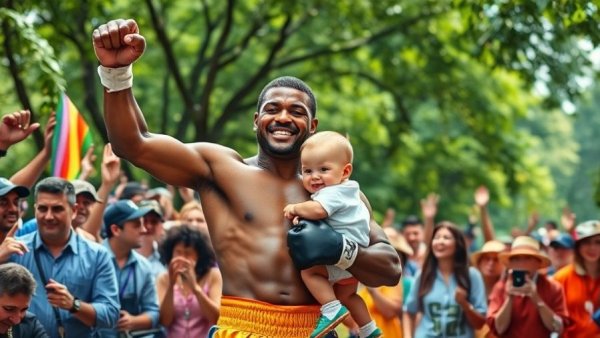 Terence Crawford celebrating in Omaha parade, vibrant atmosphere