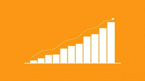 Minimalist bar chart showing fluctuating growth trend for AI agents in financial services.