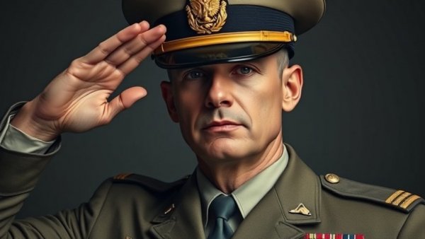 Distinguished American military officer saluting with medals and insignia.