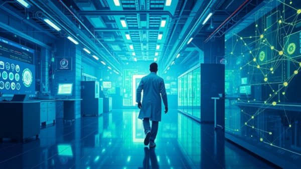 Illustration of quantum computing experimentation in a futuristic lab