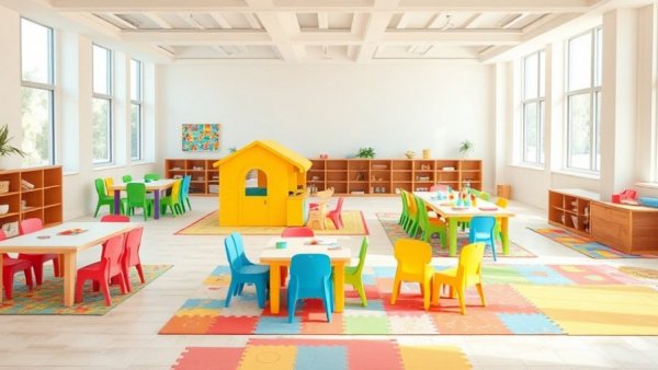Colorful children's play area highlighting family benefits in hiring trends.