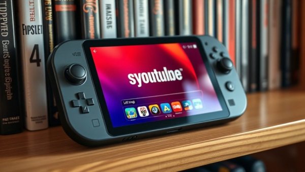 Nintendo Switch 2 displaying YouTube interface on shelf