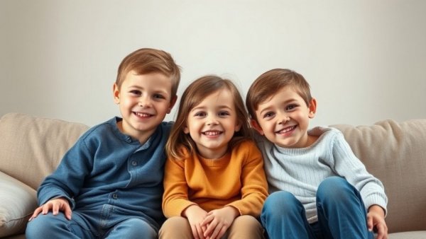 Happy siblings smiling warmly, nurturing children's strengths