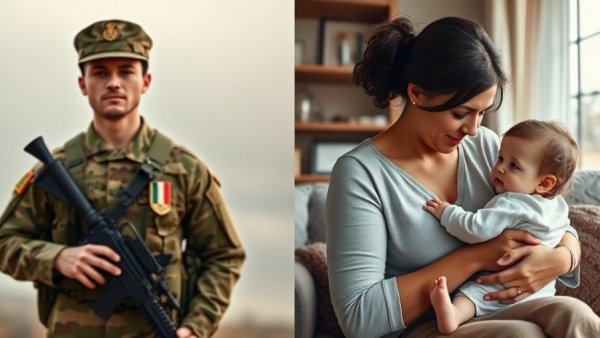 Collage of soldier and mother with child, Military Moms Stories of Valor.