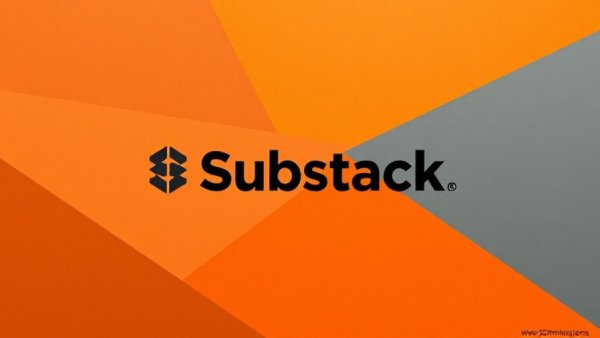 Minimalistic Substack logo on an orange and gray background