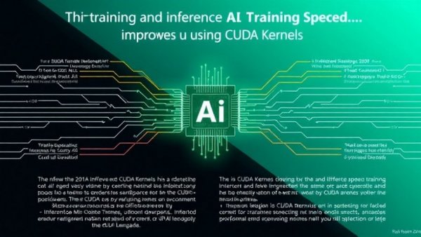 AI training and inference speed increases with CUDA in digital infographic