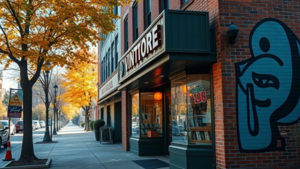 Omaha's charming Little Bohemia area with vibrant storefronts.