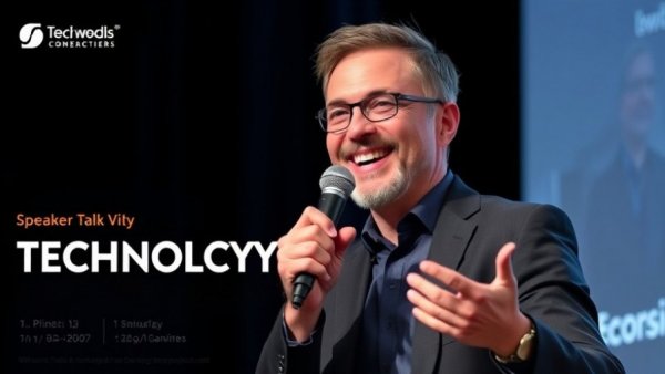 Event poster for tech futurist speaking at AI conference.