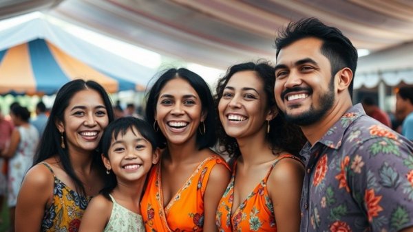 Family enjoying San Antonio community event outdoors.