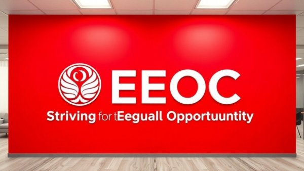 EEOC lawsuit against construction company illustration - Office wall with logo.