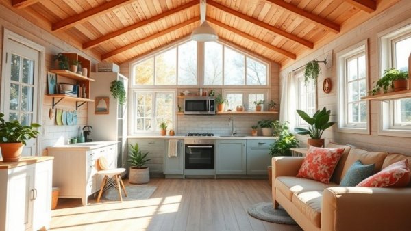 Innovative tiny house ideas with a stylish kitchen and cozy living space.