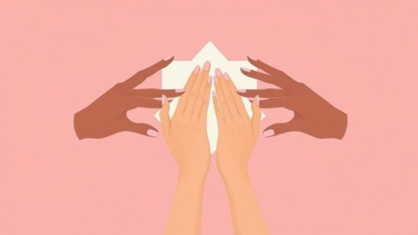Minimalist hands and shapes illustration for AI in global health