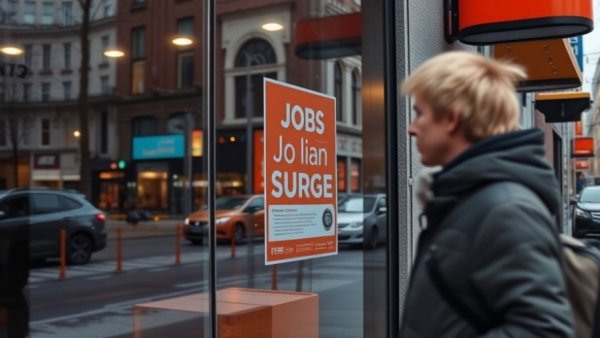 Reflective storefront with job ad; applicant tracking system ban concept.