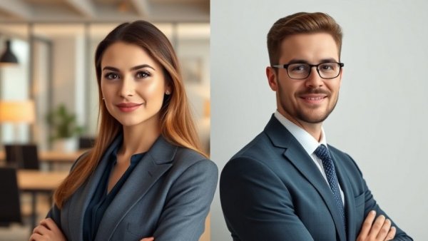 Professional portraits of business individuals in a forensic accounting setting