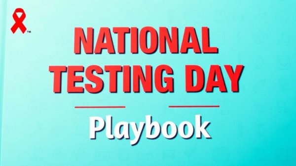 2026 National HIV Testing Day Playbook cover with colorful graphics.