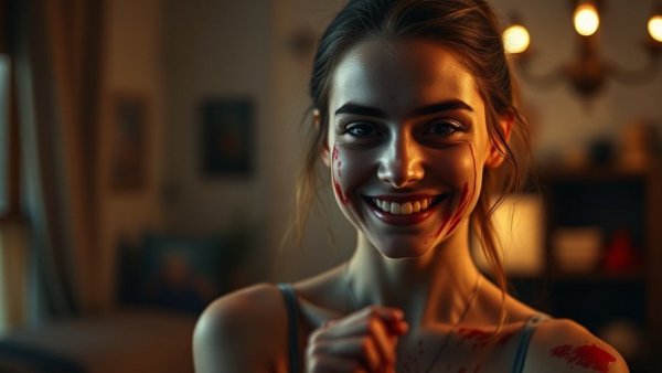 Confident young woman embodying the Maniac Pixie Dream Girl archetype, smiling boldly.