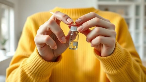 Close-up of a person preparing a syringe in a home environment, fertility benefits for employees.