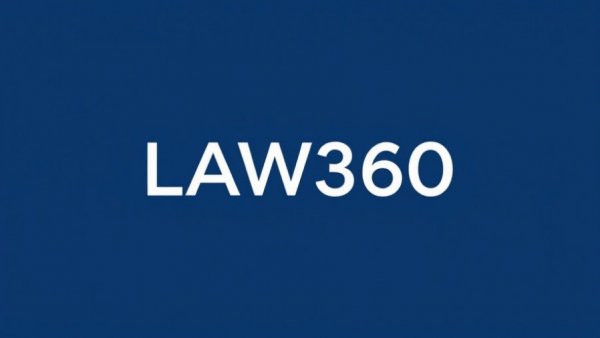 Stylized LAW360 logo with blue background