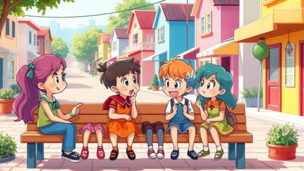 Cartoon characters in animated town scene from best-selling video game April 2026.