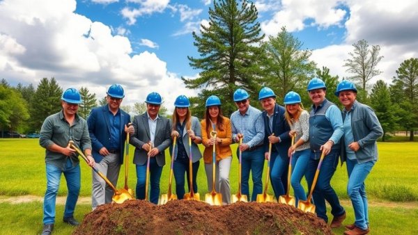 Groundbreaking ceremony for fiber internet expansion in Poplar Grove.