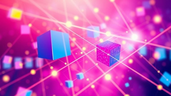 Abstract data transformation art with colorful cubes for CEOs.
