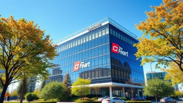 Modern corporate building illustrating broadband infrastructure funding.